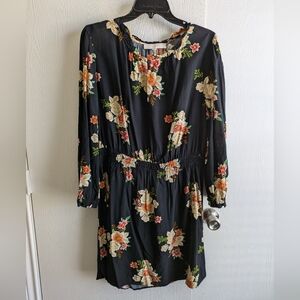 Loft Floral Navy Dress Size L
